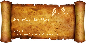 Josefovits Ubul névjegykártya